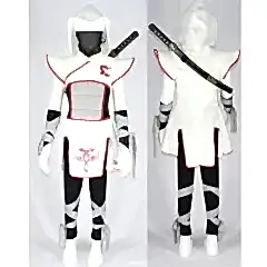 Hkostüm Casus Ninja Kız Çocuk Kostümü Lüks 7-8 Yaş Beyaz