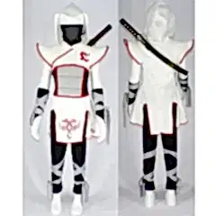 Hkostüm Casus Ninja Kız Çocuk Kostümü Lüks 9-10 Yaş Beyaz