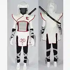 Hkostüm Casus Ninja Kız Çocuk Kostümü Lüks 11-12 Yaş Beyaz