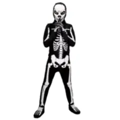 Hkostüm Cadılar Bayramı İskelet Çocuk Kostümü Lüks 7-8 Yaş
