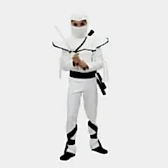 Herkese Kostüm Gizli Ninja Çocuk Kostümü Beyaz Lüks 7-8 Yaş