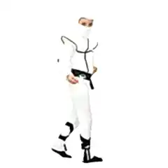 Herkese Kostüm Gizli Ninja Çocuk Kostümü Beyaz Lüks 9-10 Yaş