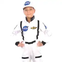 Herkese Kostüm Astronot Çocuk Meslek Kostümü Beyaz 5-6 Yaş