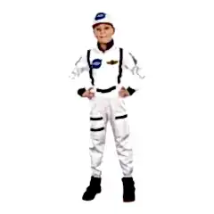 Herkese Kostüm Astronot Çocuk Meslek Kostümü Beyaz 7-8 Yaş