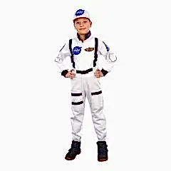 Herkese Kostüm Astronot Çocuk Meslek Kostümü Beyaz  9-10 Yaş