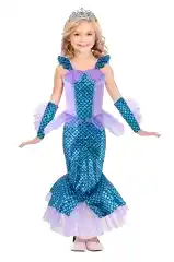Deniz Kızı Kostümü Lüks Mavi 5-6 Yaş