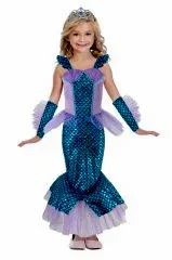 Deniz Kızı Kostümü Lüks Mavi 7-8 Yaş